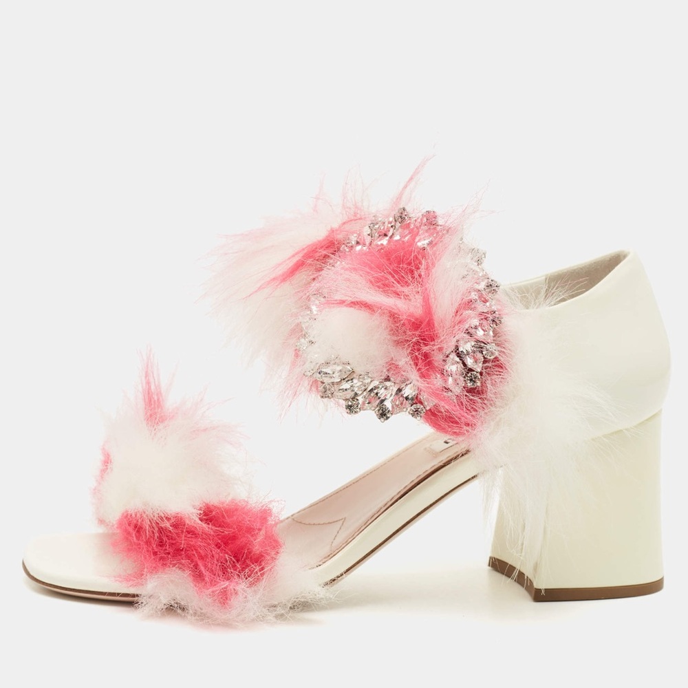 RARE miu miu fur heels38.5